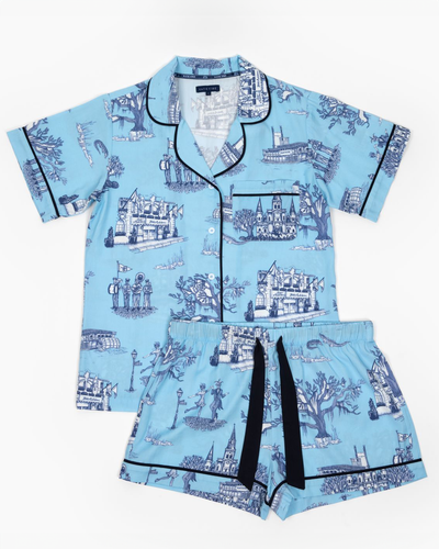 New Orleans Toile Pajama Shorts Set Pajama Set Katie Kime