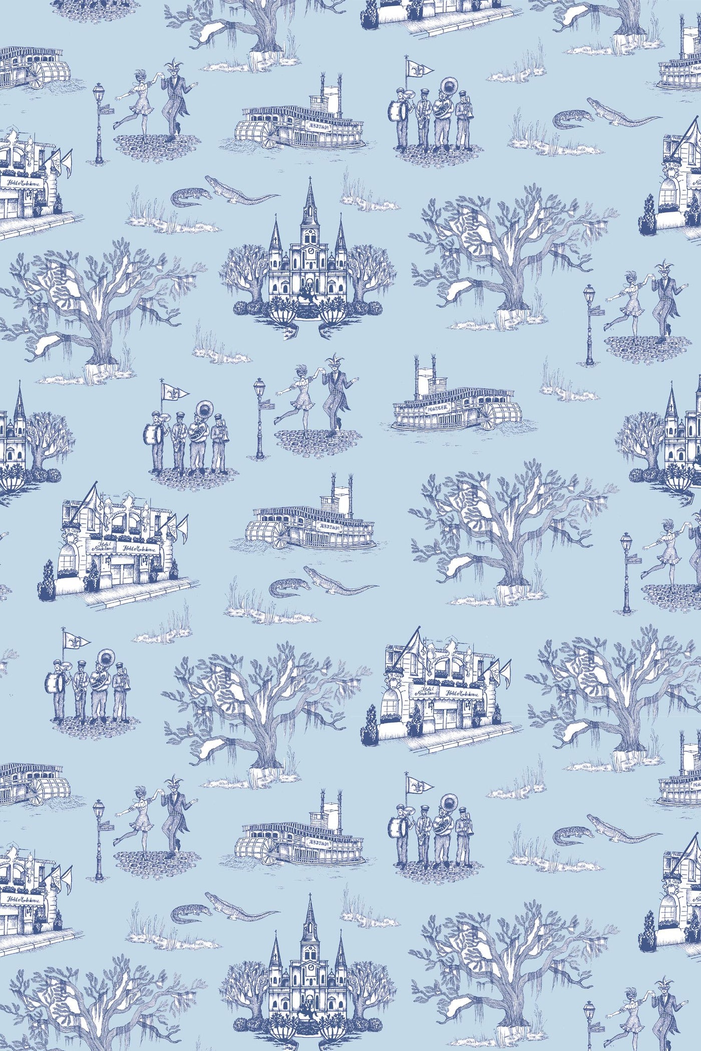 New Orleans Toile Peel & Stick Wallpaper Peel & Stick Wallpaper Katie Kime