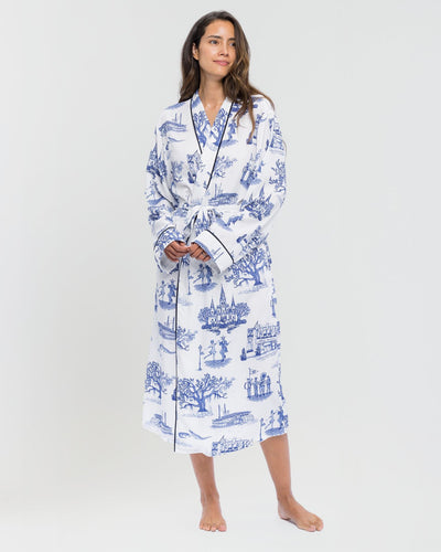 New Orleans Toile Robe Robe Navy / S/M Katie Kime