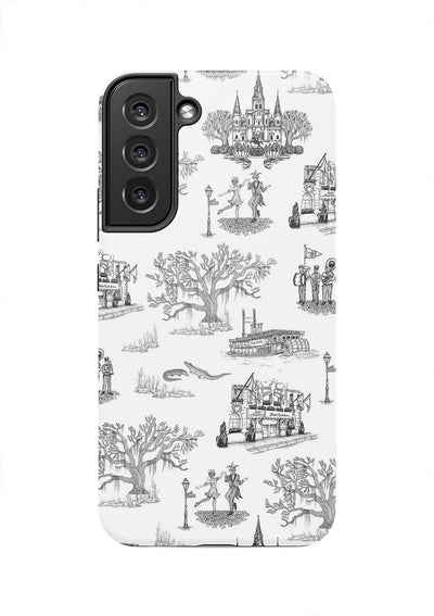 New Orleans Toile Samsung Phone Case Phone Case Black / Galaxy S22 Plus / Tough Katie Kime