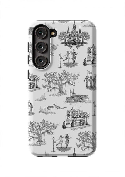 New Orleans Toile Samsung Phone Case Phone Case Black / Galaxy S23 Plus / Tough Katie Kime