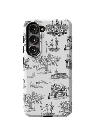 New Orleans Toile Samsung Phone Case Phone Case Black / Galaxy S23 / Tough Katie Kime