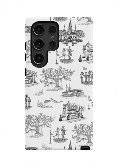 New Orleans Toile Samsung Phone Case Phone Case Galaxy S24 Ultra / Tough / Black Katie Kime