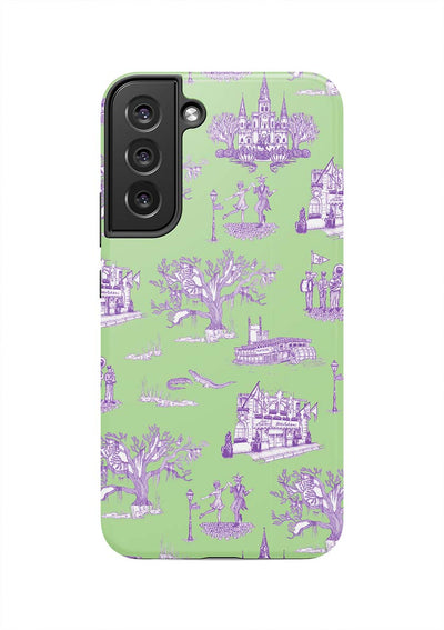 New Orleans Toile Samsung Phone Case Phone Case Green Lavender / Galaxy S22 Plus / Tough Katie Kime