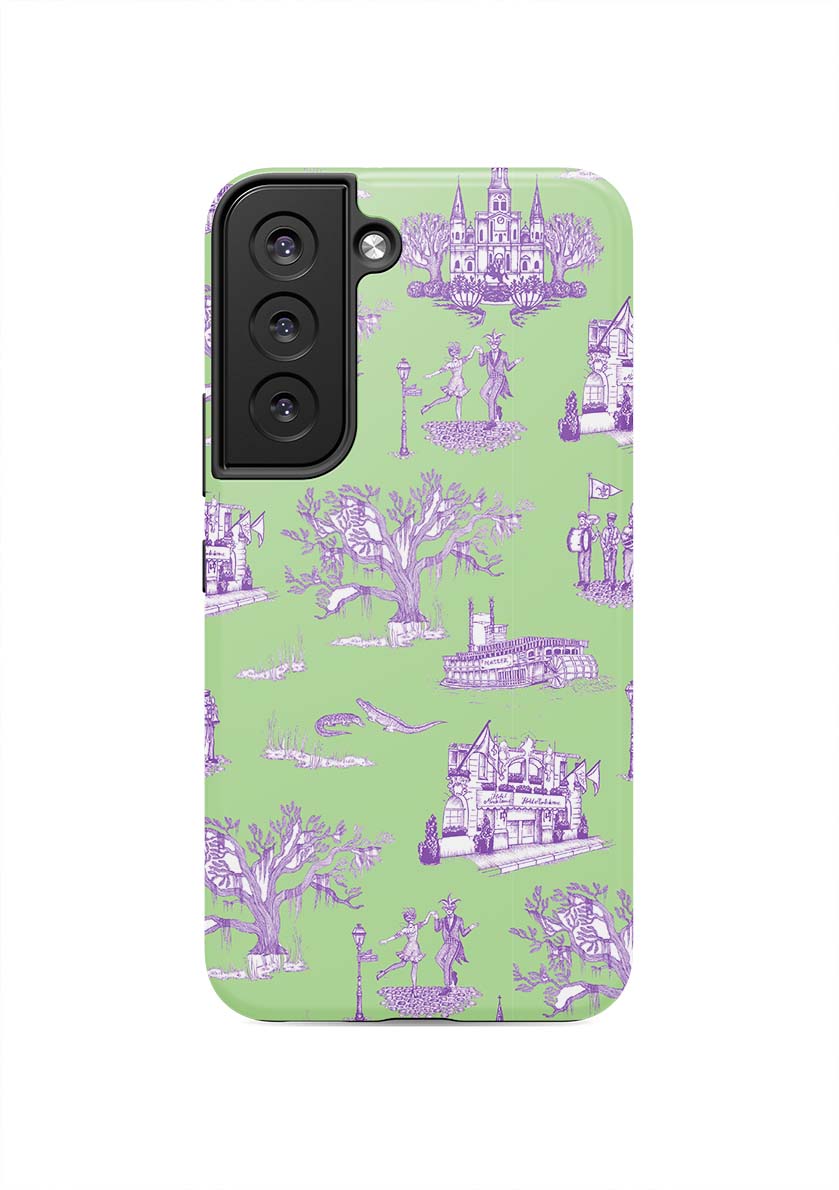 New Orleans Toile Samsung Phone Case Phone Case Green Lavender / Galaxy S22 / Tough Katie Kime