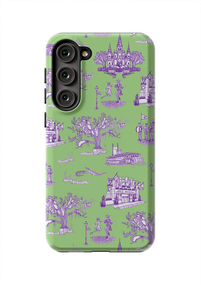 New Orleans Toile Samsung Phone Case Phone Case Green Lavender / Galaxy S23 Plus / Tough Katie Kime