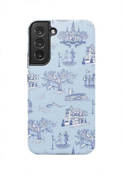 New Orleans Toile Samsung Phone Case Phone Case Galaxy S22 Plus / Tough / Light Blue Navy Katie Kime