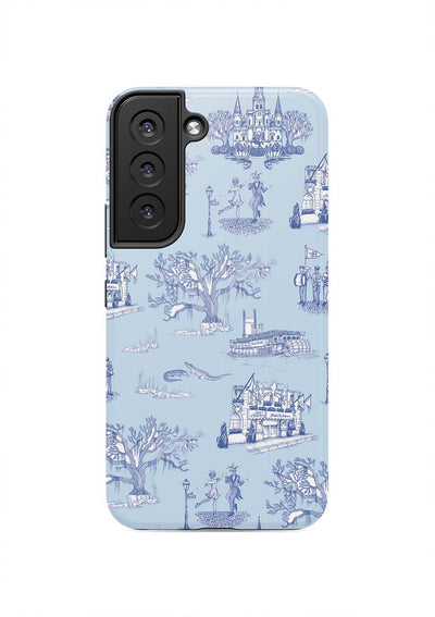 New Orleans Toile Samsung Phone Case Phone Case Light Blue Navy / Galaxy S22 / Tough Katie Kime