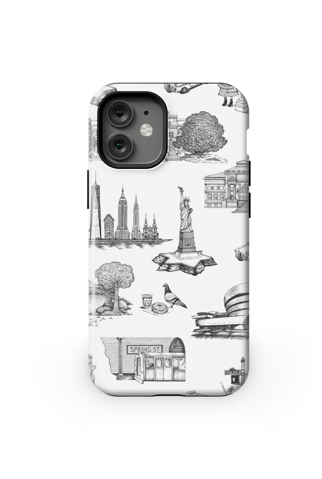 New York Toile iPhone Case Phone Case Black / iPhone 12 Mini / Tough Katie Kime