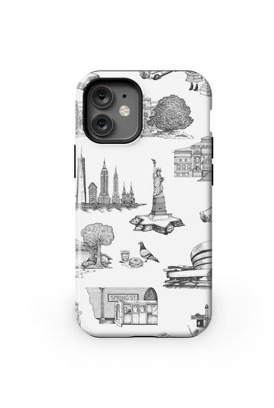 New York Toile iPhone Case Phone Case Black / iPhone 12 Mini / Tough Katie Kime