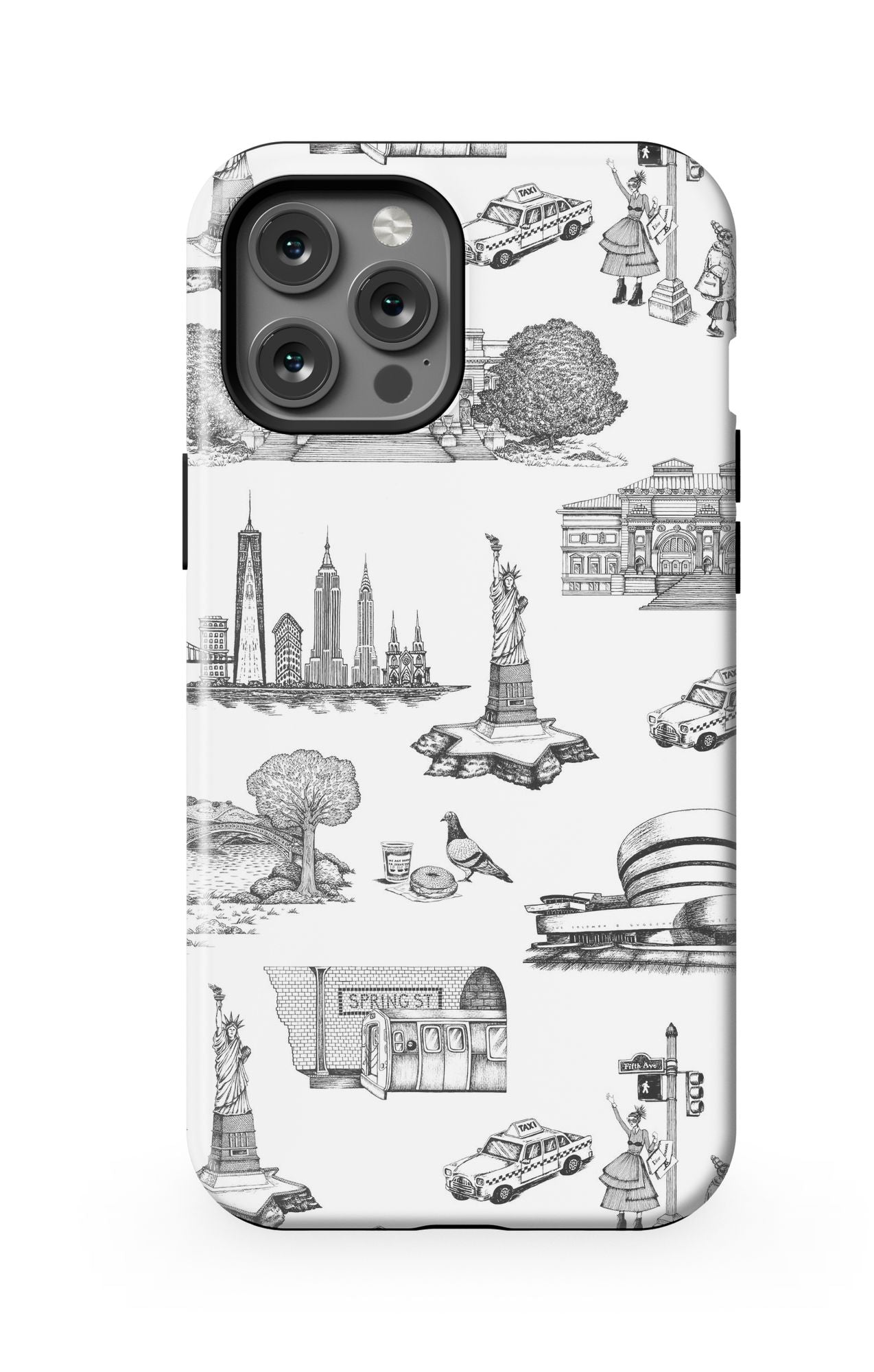 New York Toile iPhone Case Phone Case Black / iPhone 12 Pro Max / Tough Katie Kime