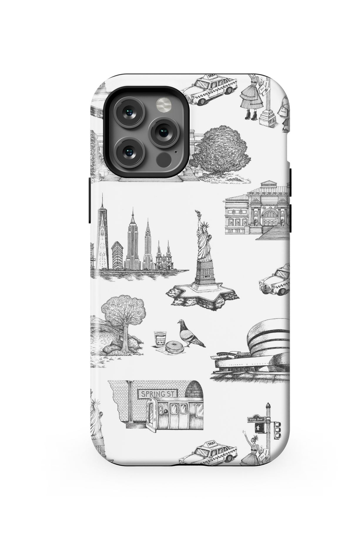 New York Toile iPhone Case Phone Case Black / iPhone 12 Pro / Tough Katie Kime