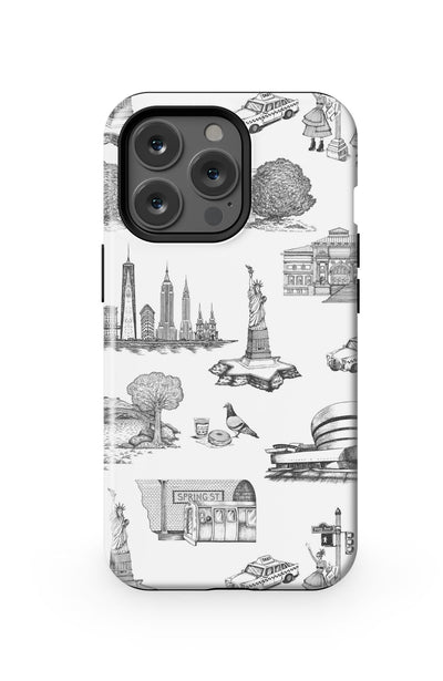 New York Toile iPhone Case Phone Case Black / iPhone 13 Pro / Tough Katie Kime