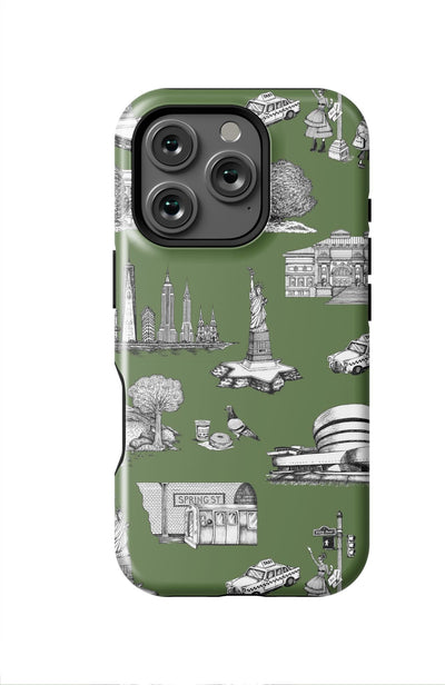 New York Toile iPhone Case Phone Case Hunter / iPhone 16 Pro / MagSafe Tough Katie Kime