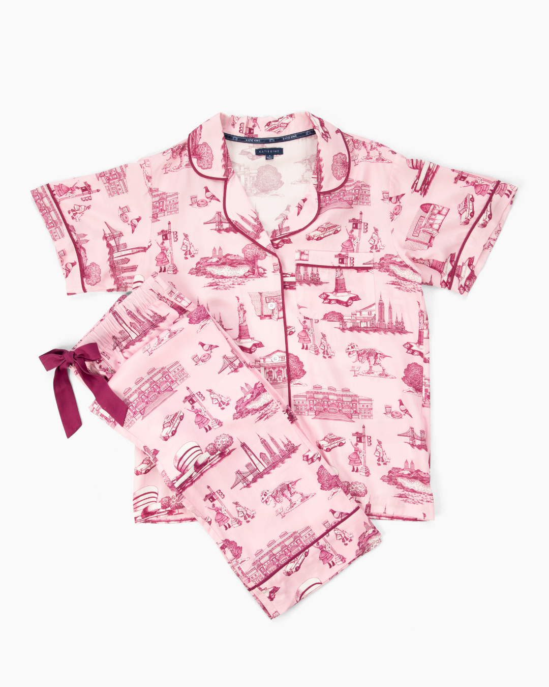 New York Toile Pajama Pants Set Pajama Set Katie Kime