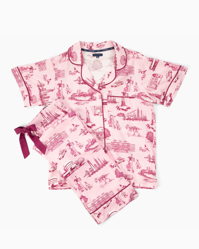 New York Toile Pajama Pants Set Pajama Set Katie Kime