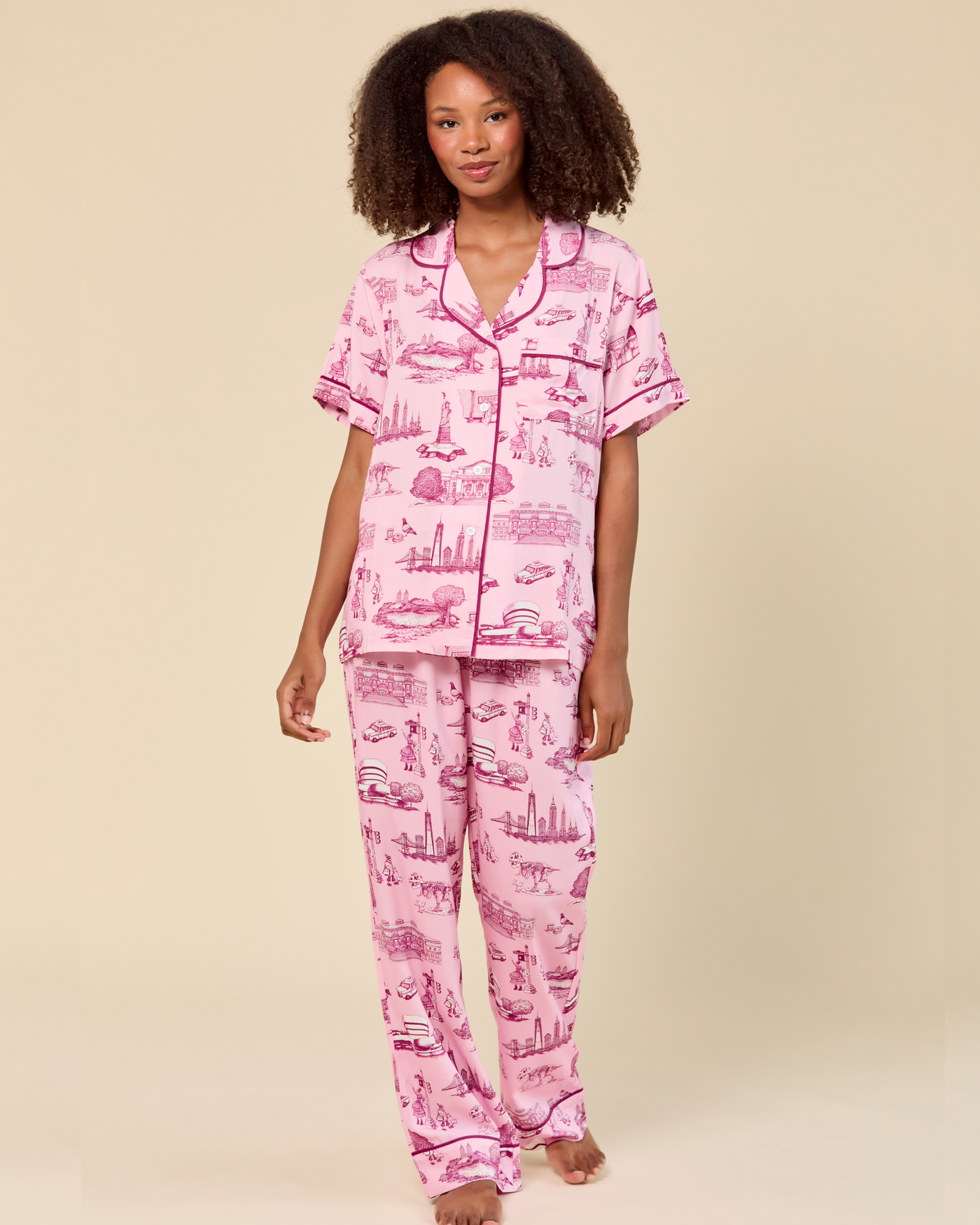 New York Toile Pajama Pants Set Pajama Set Katie Kime