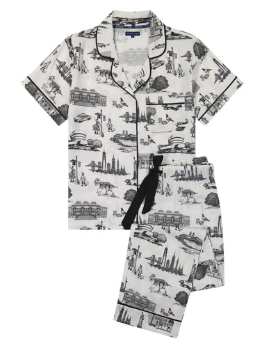 New York Toile Pajama Pants Set Pajama Set Katie Kime