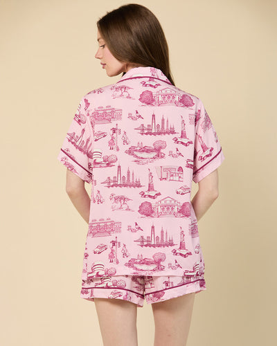 New York Toile Pajama Shorts Set Pajama Set Katie Kime