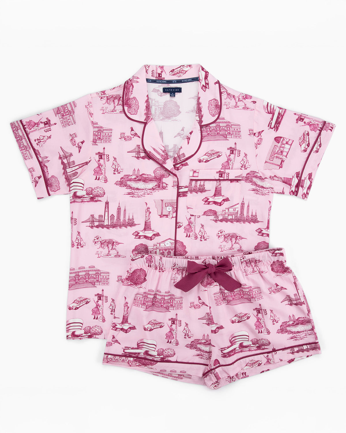 New York Toile Pajama Shorts Set Pajama Set Katie Kime