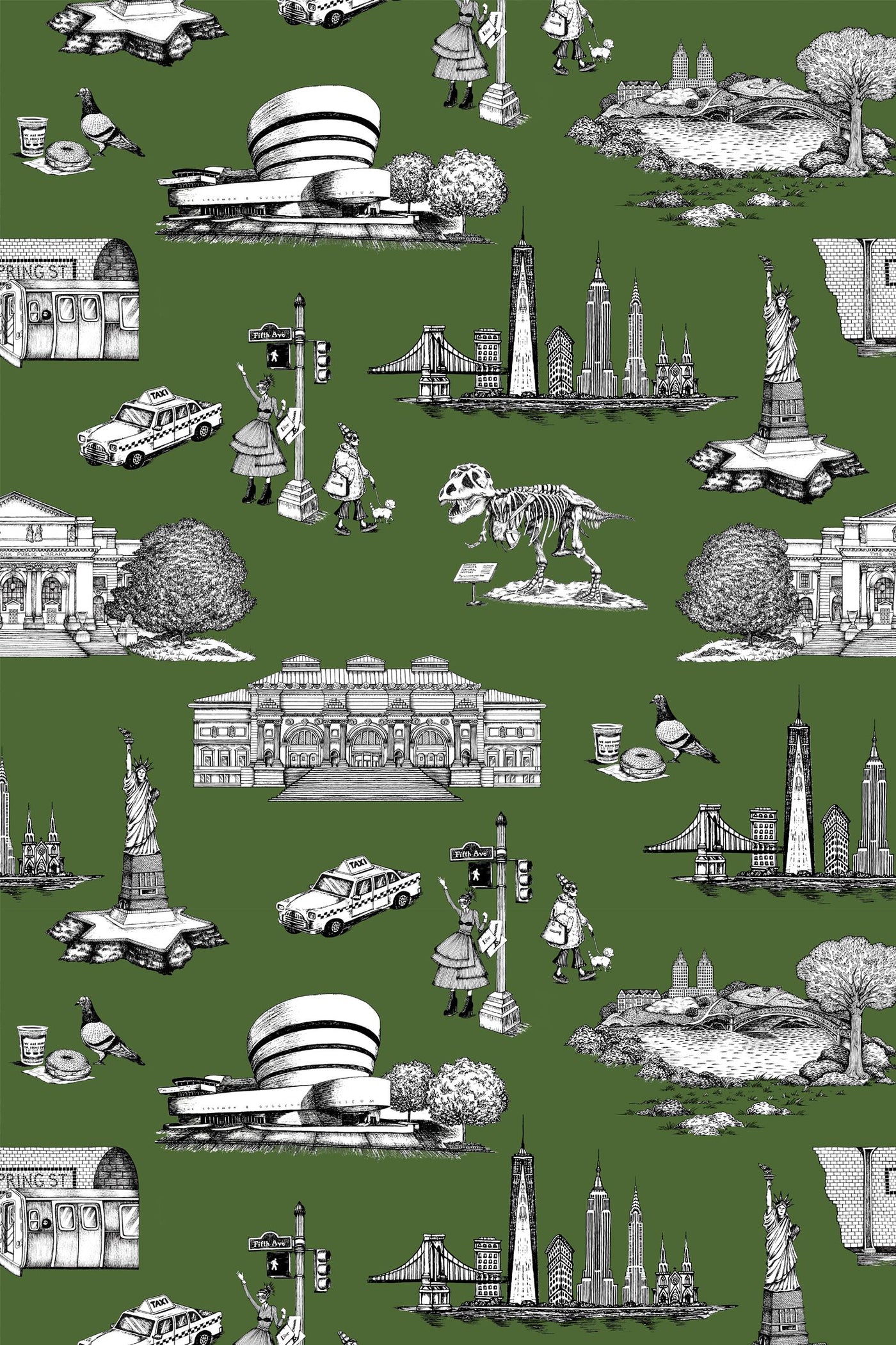 New York Toile Peel & Stick Wallpaper Peel & Stick Wallpaper Katie Kime