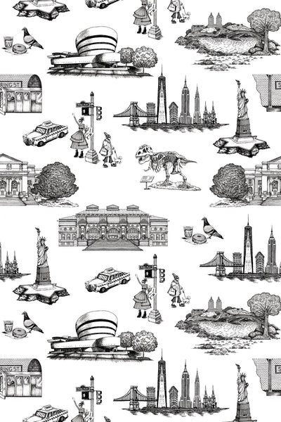 New York Toile Traditional Wallpaper Wallpaper Katie Kime