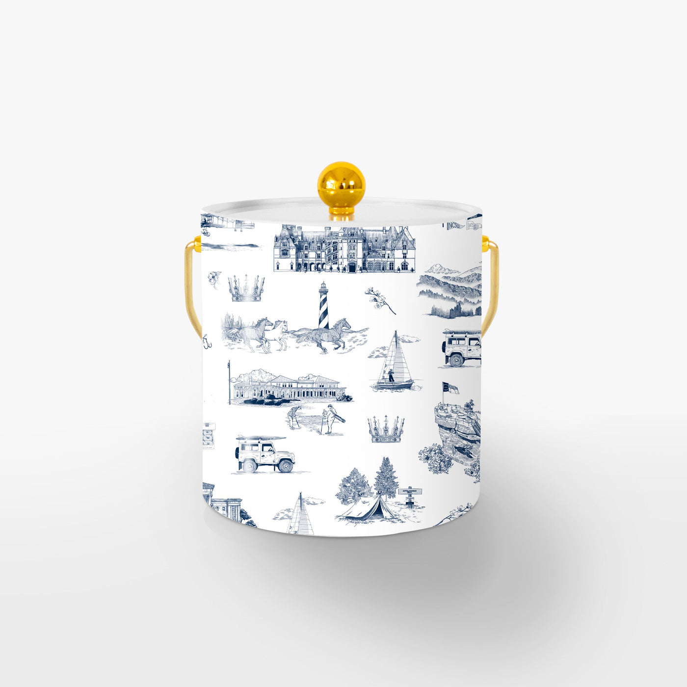 North Carolina Ice Bucket Ice Bucket Navy / Gold Katie Kime