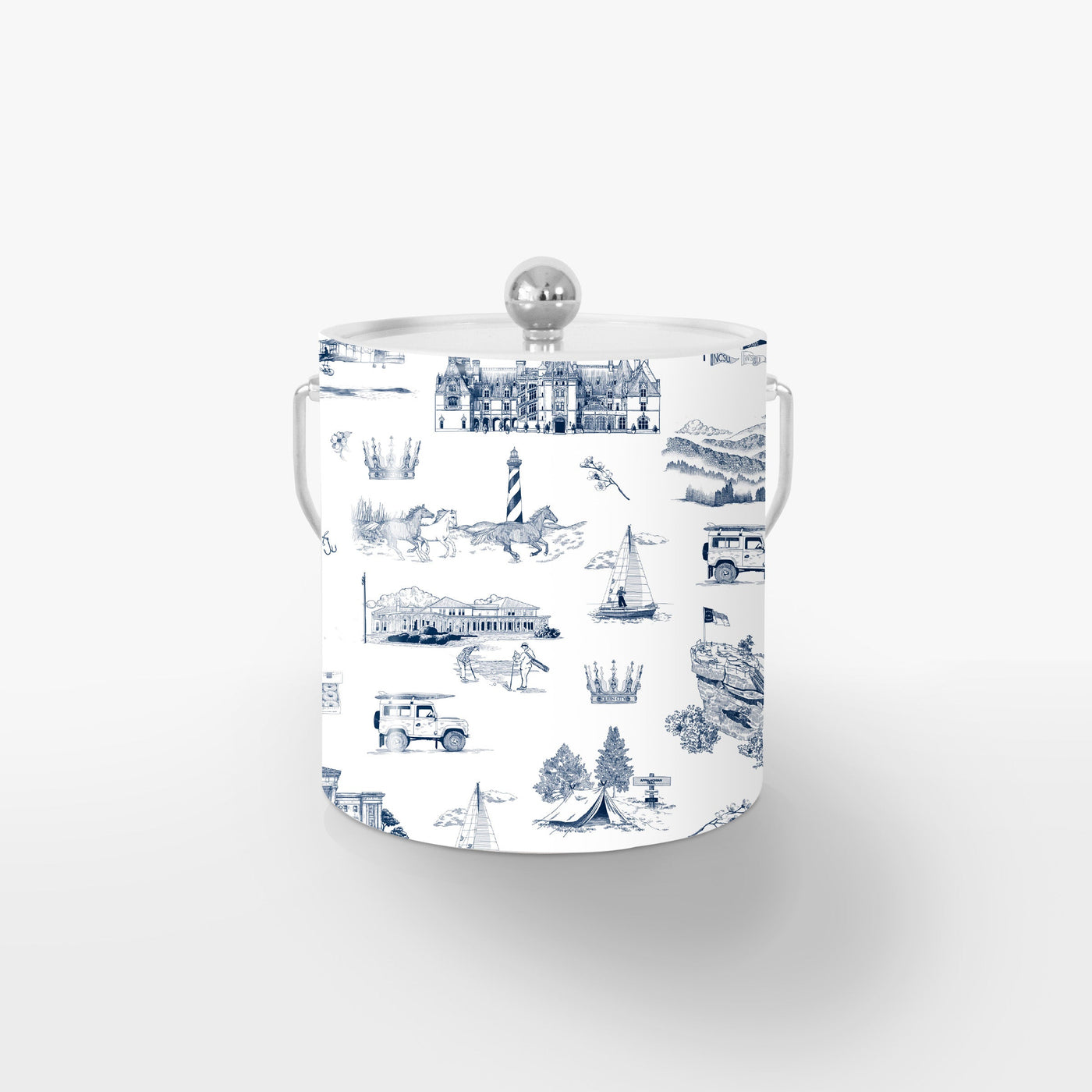 North Carolina Ice Bucket Ice Bucket Navy / Silver Katie Kime