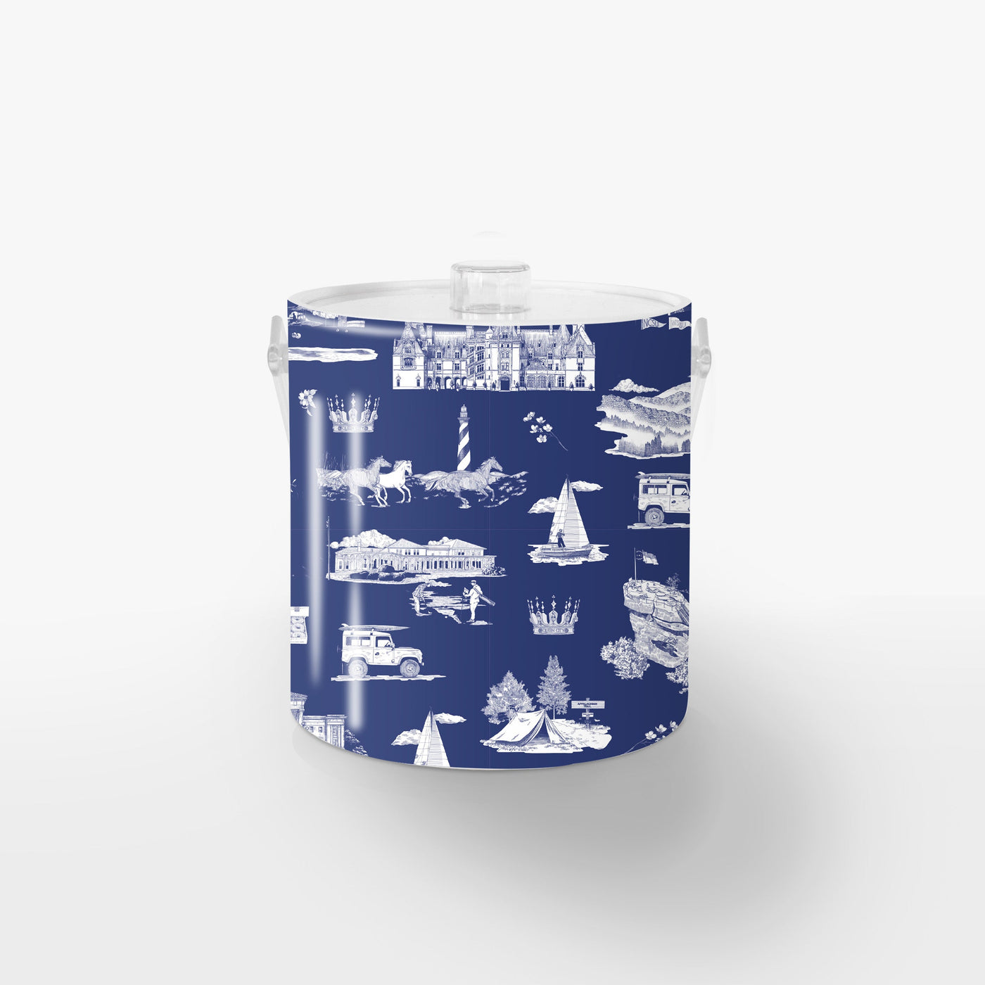 North Carolina Ice Bucket Ice Bucket Navy White / Lucite Katie Kime