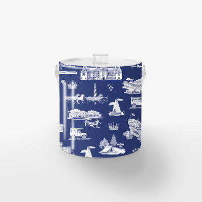 North Carolina Ice Bucket Ice Bucket Navy White / Lucite Katie Kime
