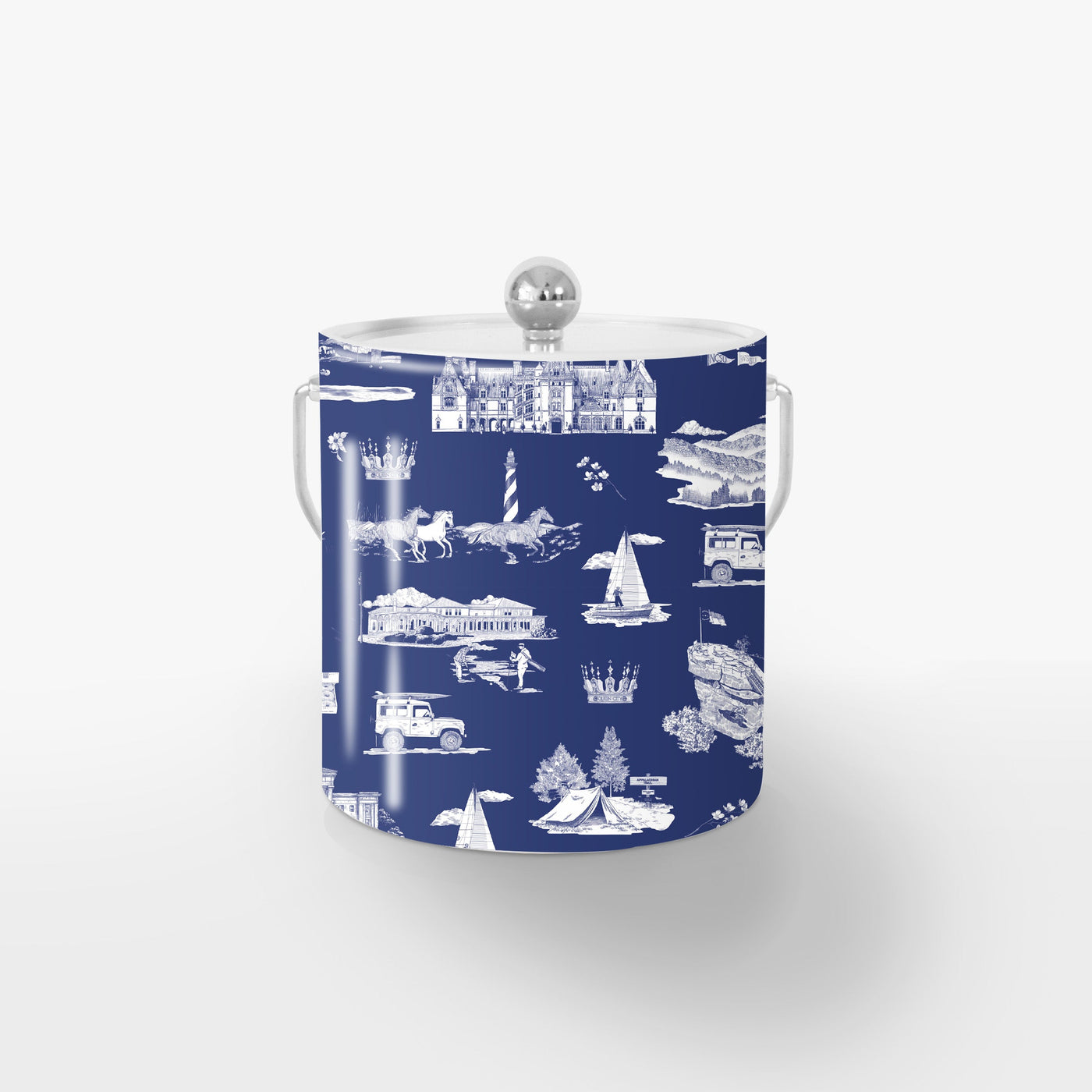 North Carolina Ice Bucket Ice Bucket Navy White / Silver Katie Kime