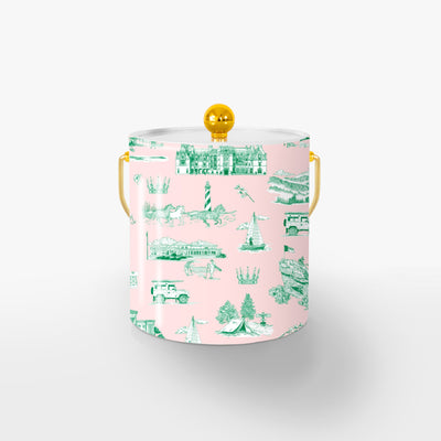 North Carolina Ice Bucket Ice Bucket Pink Green / Gold Katie Kime
