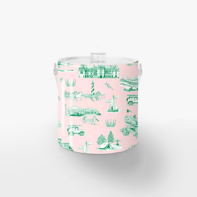 North Carolina Ice Bucket Ice Bucket Pink Green / Lucite Katie Kime