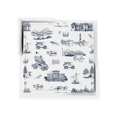 North Carolina Toile Coaster Set Coaster Set Navy Katie Kime