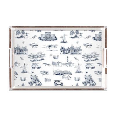 North Carolina Toile Lucite Tray Lucite Trays Navy / 11x17 Katie Kime