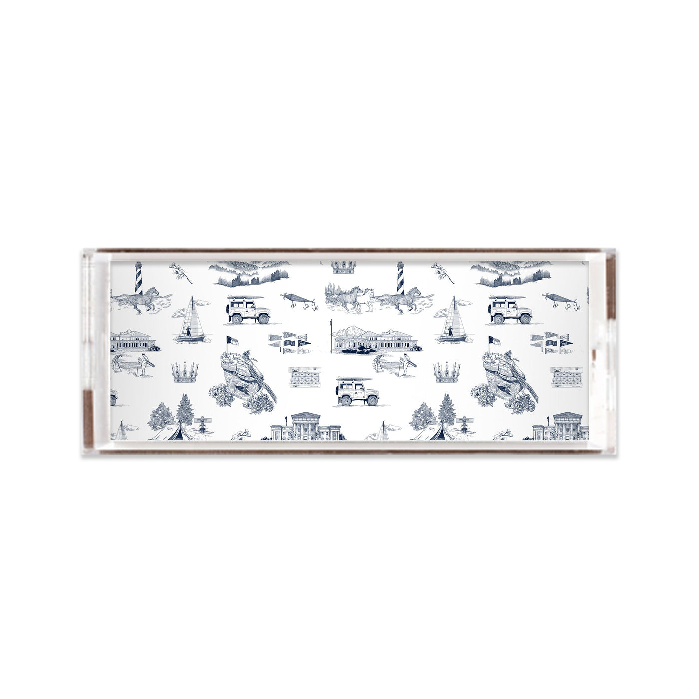 North Carolina Toile Lucite Tray Lucite Trays Navy / 11x4 Katie Kime