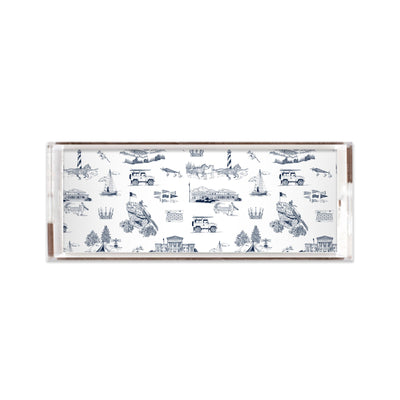 North Carolina Toile Lucite Tray Lucite Trays Navy / 11x4 Katie Kime