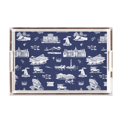 North Carolina Toile Lucite Tray Lucite Trays Navy White / 11x17 Katie Kime