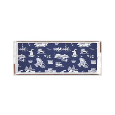 North Carolina Toile Lucite Tray Lucite Trays Navy White / 11x4 Katie Kime