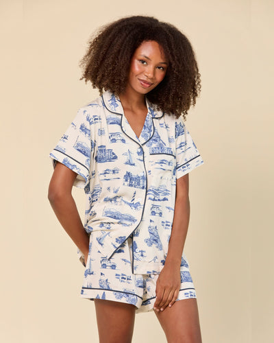 North Carolina Toile Pajama Shorts Set Pajama Set Katie Kime