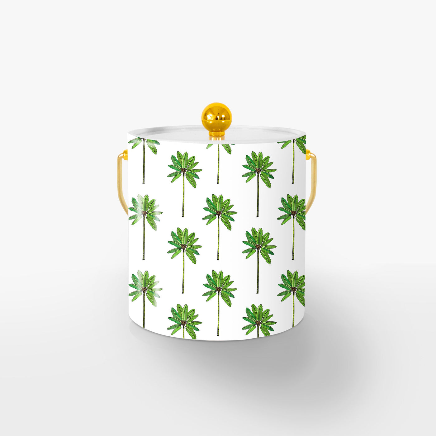 Palm Grove Ice Bucket Ice Bucket Green / Gold Katie Kime