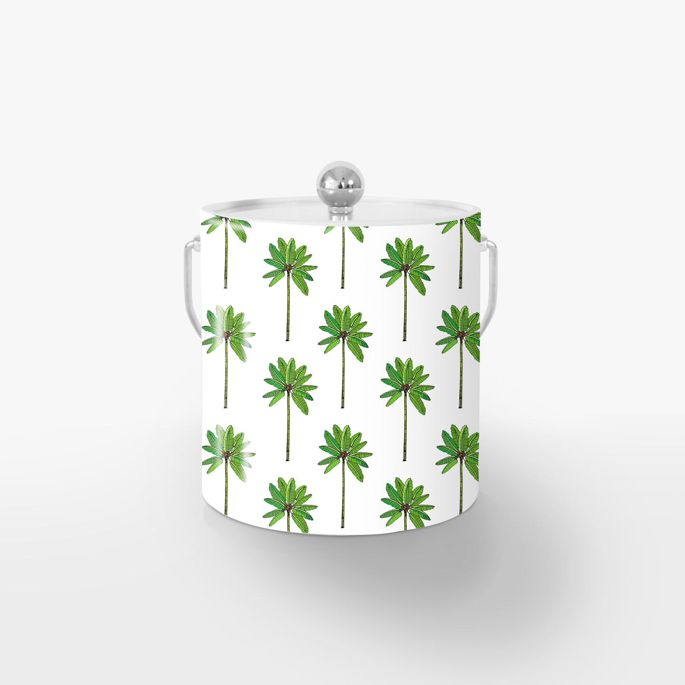 Palm Grove Ice Bucket Ice Bucket Green / Silver Katie Kime