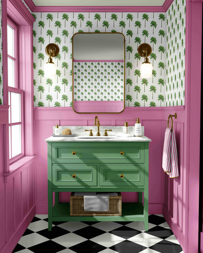 Palm Grove Peel & Stick Wallpaper Peel & Stick Wallpaper Green / Large Sample Katie Kime