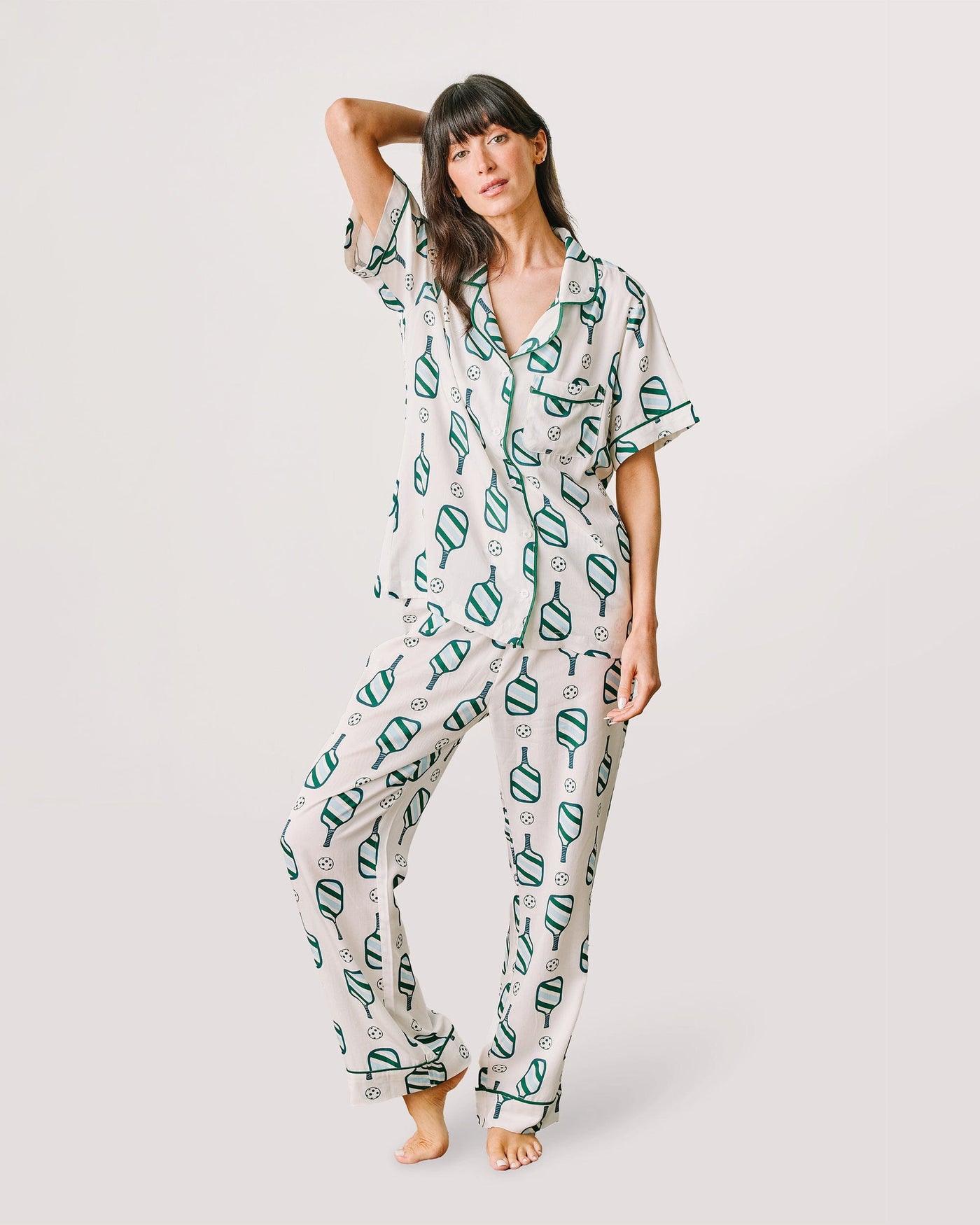 Pickleball Pajama Pants Set Pajama Set Light Blue Hunter / XXS Katie Kime