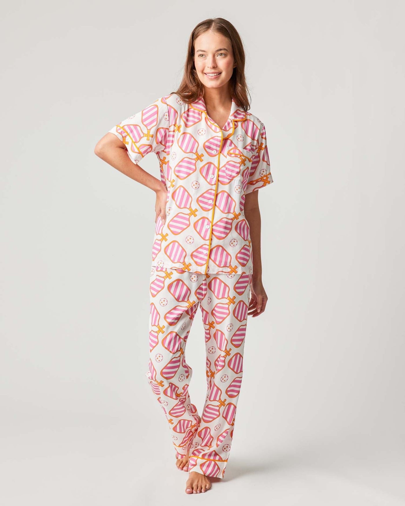 Pickleball Pajama Pants Set Pajama Set Pink / XS Katie Kime