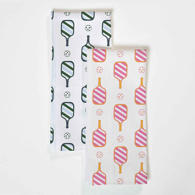 Pickleball Tea Towel Set Tea Towel Pink Green Katie Kime
