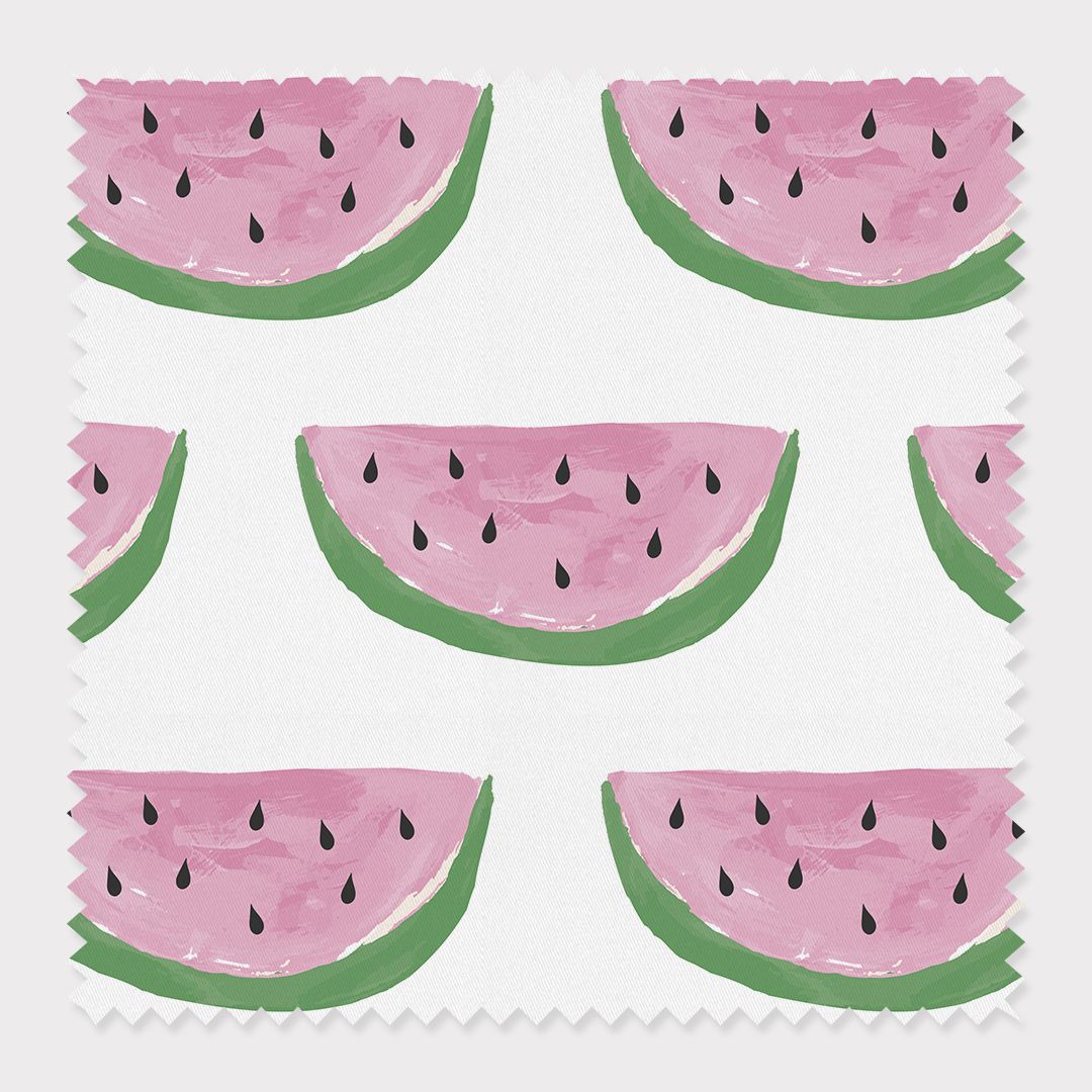Picnic Fabric Fabric By The Yard / Linen Canvas / Pink Katie Kime