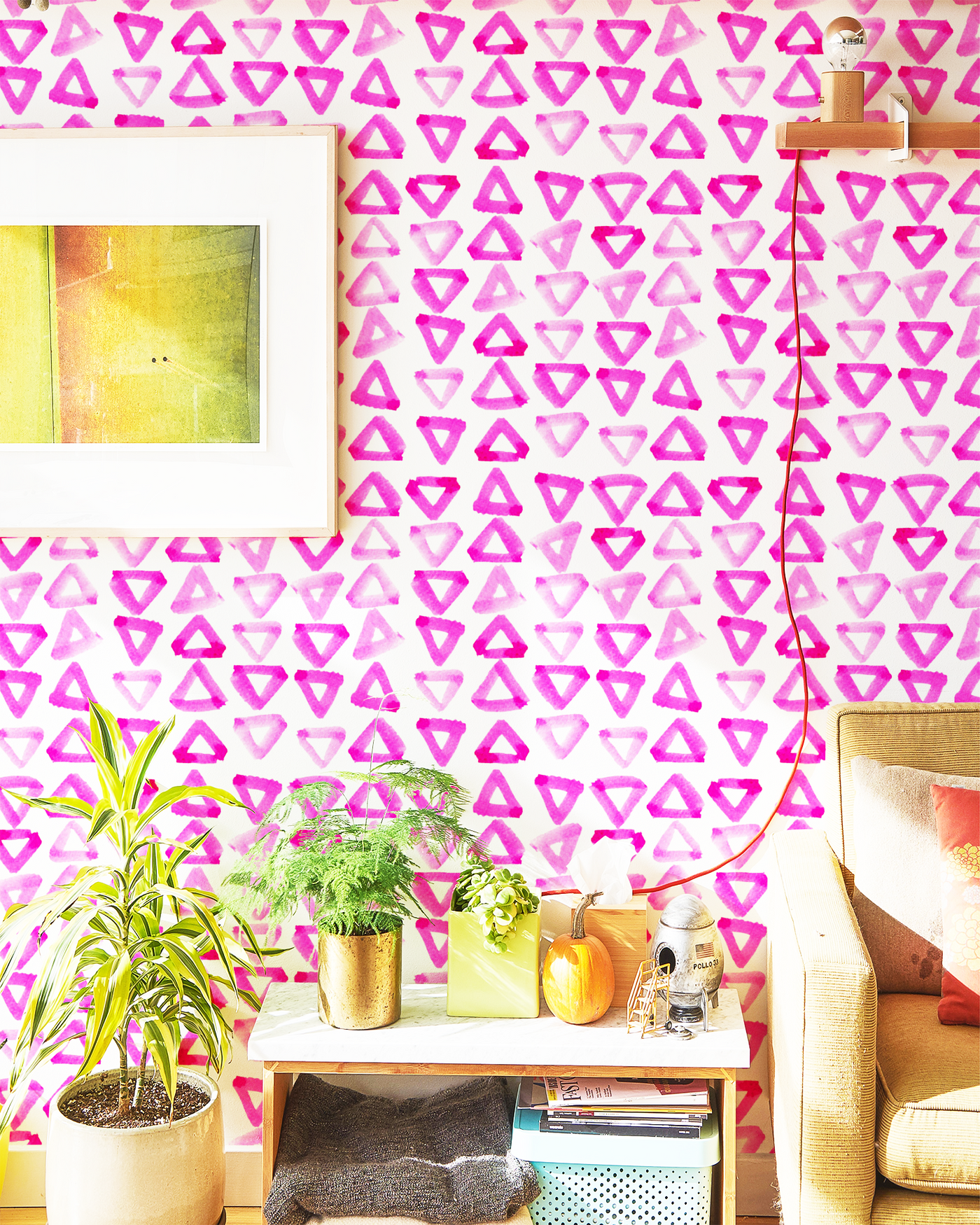 Wallpaper Pink Triangles Traditional Wallpaper Katie Kime