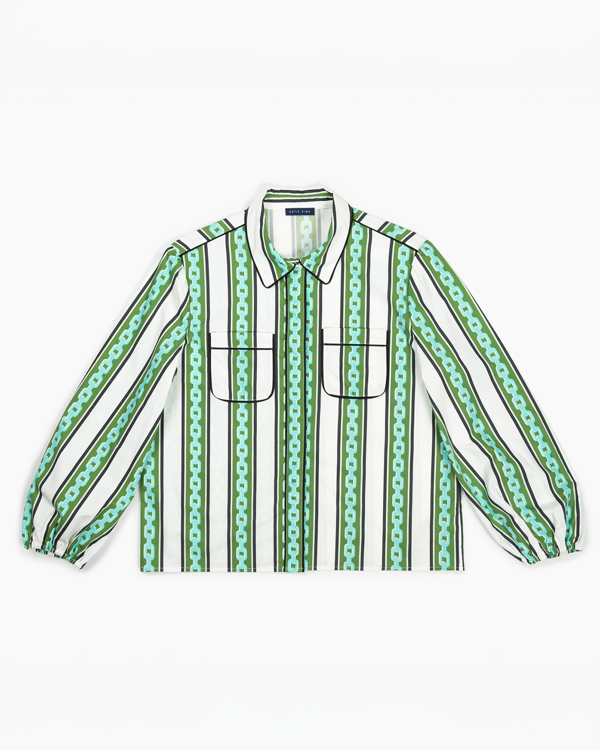 Quinn Top in Chain Stripe Top Katie Kime