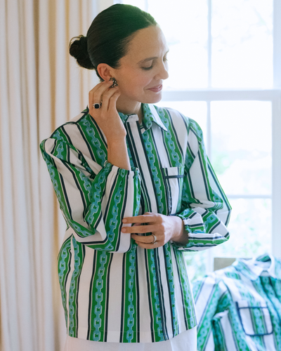 Quinn Top in Chain Stripe Top Katie Kime